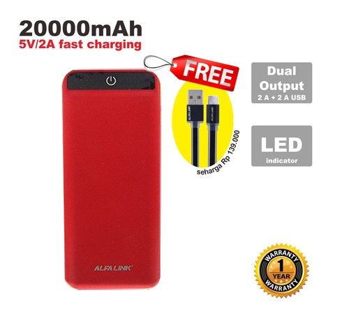 ALFA LINK Power bank 20000RC RED
